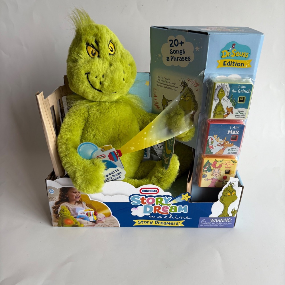 Little Tikes Story Dream Machine Dr Seuss Grinch Story Dreamers Plush & 3 Books